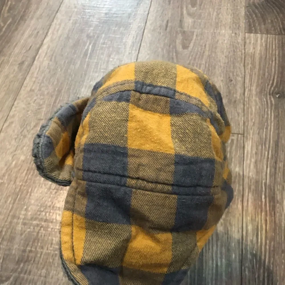 Boys Hat with Ear Cover Size 12-24 months Plaid Kids Winter Hat with Ear Cover